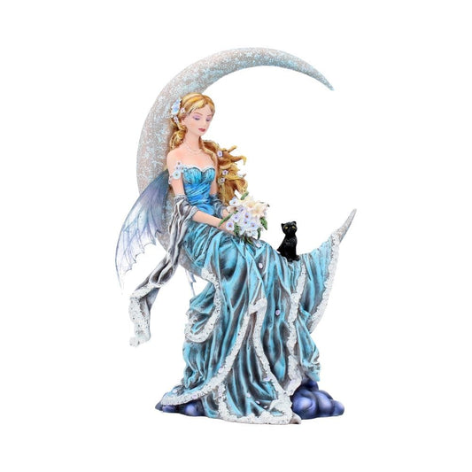 Nene Thomas Wind Moon Blue Crescent Moon Fairy and Cat Companion Figurine