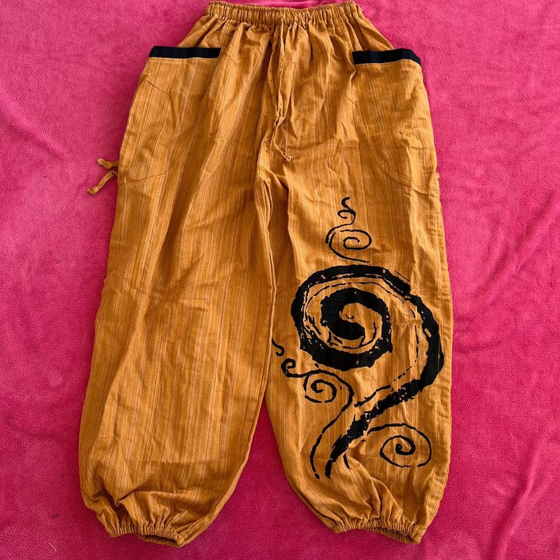 Orange Harem Pants Wide Leg Baggy Trousers Holiday Sun Travel Men Women One Size