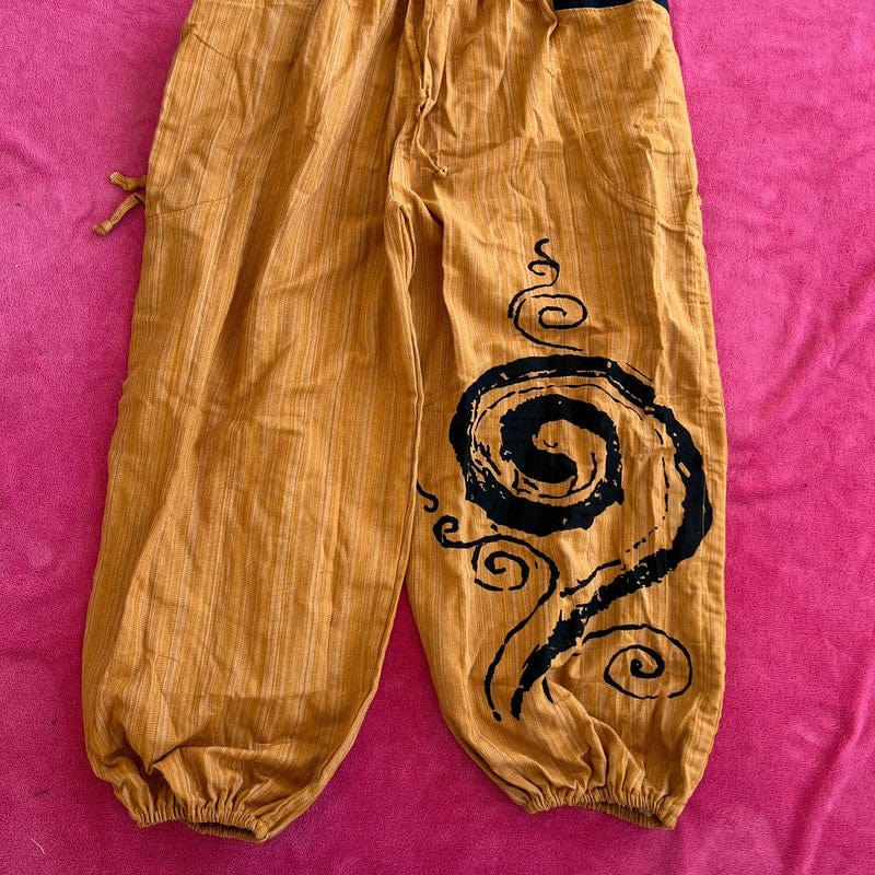 Orange Harem Pants Wide Leg Baggy Trousers Holiday Sun Travel Men Women One Size