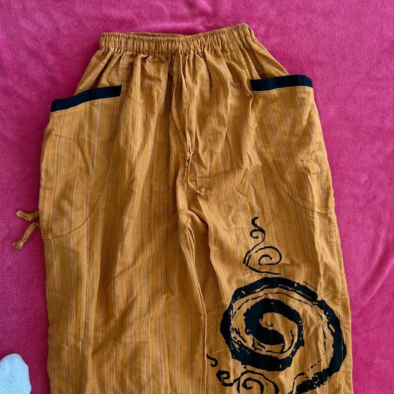 Orange Harem Pants Wide Leg Baggy Trousers Holiday Sun Travel Men Women One Size