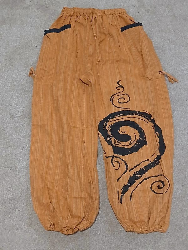 Orange Harem Pants Wide Leg Baggy Trousers Holiday Sun Travel Men Women One Size