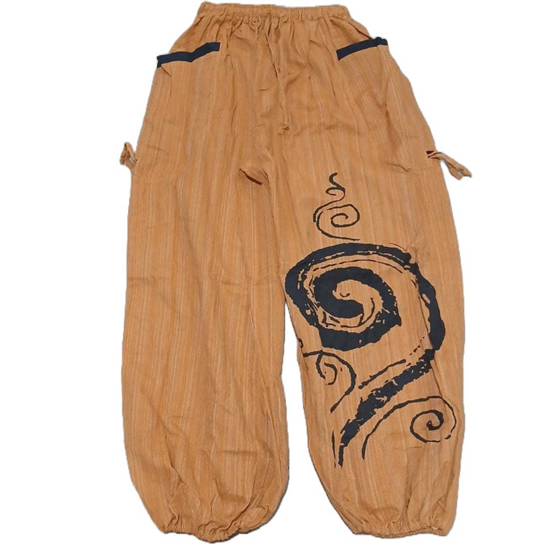 Orange Harem Pants Wide Leg Baggy Trousers Holiday Sun Travel Men Women One Size