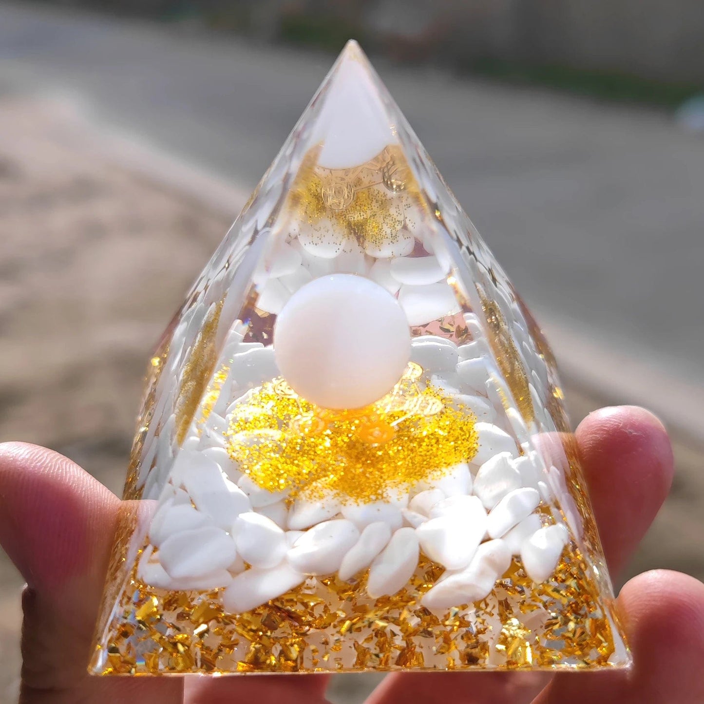 Orgone Crystal Pyramid Orgonite Energy Quartz Natural Stone