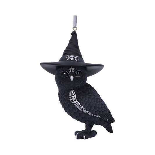 Owlocen Black Witch Owl Hanging Decorative Ornament 12cm