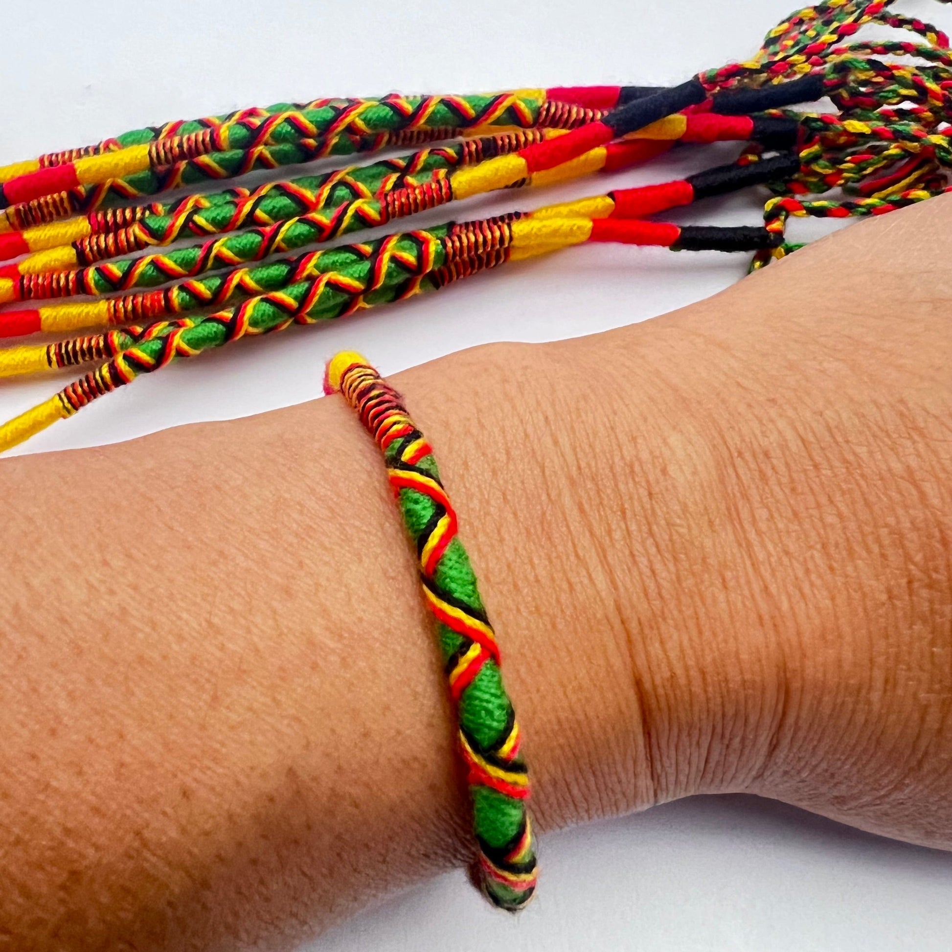 Pack of 10 Handmade Rasta cotton Bracelets Friendships Wristbands