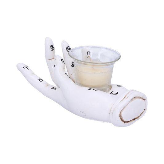 Palmist's Prediction White Chiromancy Hand Candle Holder