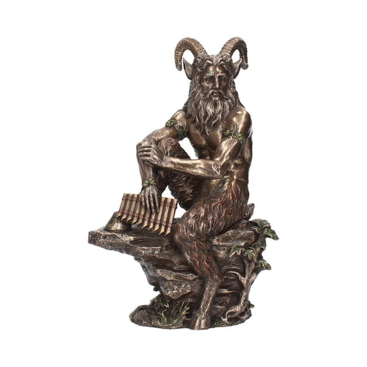 Pan Fawn With Pan Flutes Finished in Bronze 30.5cm