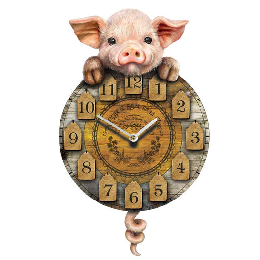 Piggin' Tickin' Pig Pendulum Clock