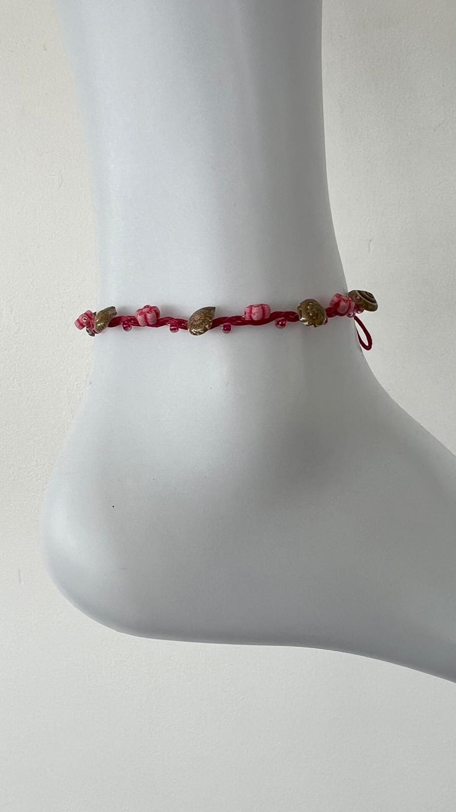 Pink Anklet Ankle Bracelet Foot Chain Womens Girls Ladies Shell Beaded Jewellery