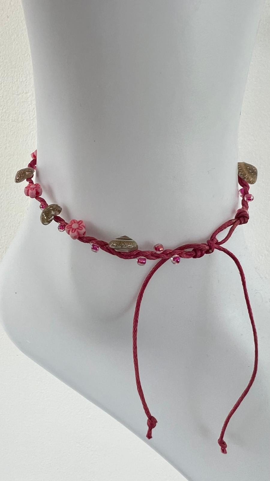 Pink Anklet Ankle Bracelet Foot Chain Womens Girls Ladies Shell Beaded Jewellery