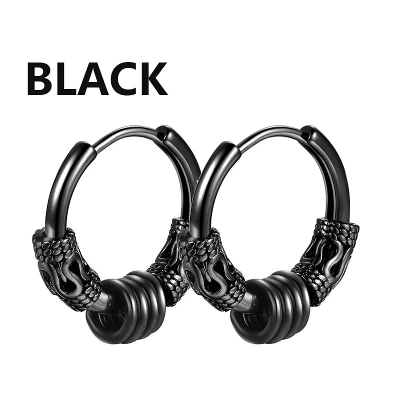 Punk Stainless Steel Stud Earrings Set: Unisex Vintage Hip Hop Ear Piercing Jewelry for Men and Women