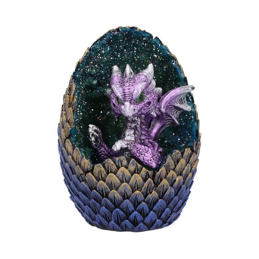 Purple Geode Home Glittering Hatchling and Egg Figurine