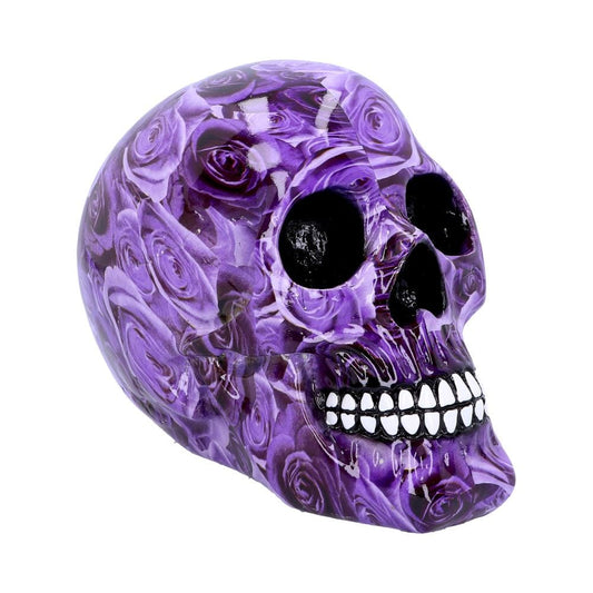 Purple Rose Romance Skull Ornament