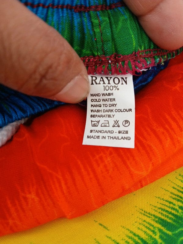 Rainbow Harem Pants Baggy Genie Hippie Yoga Womens Bali Rayon Trousers Joggers