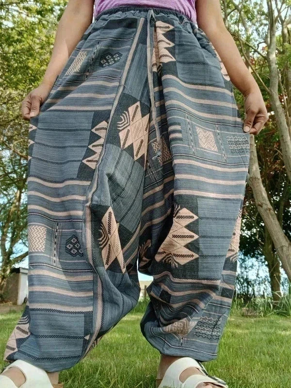 Grey Peach Beige Baggy Harem Thai Tribe Aladdin Pants Hippie Yoga Trousers