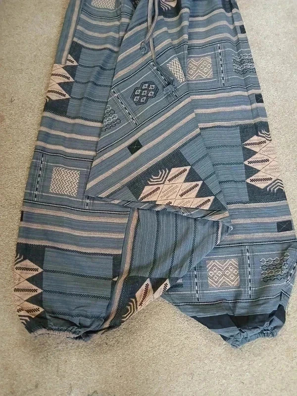 Grey Peach Beige Baggy Harem Thai Tribe Aladdin Pants Hippie Yoga Trousers