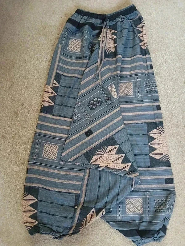 Grey Peach Beige Baggy Harem Thai Tribe Aladdin Pants Hippie Yoga Trousers