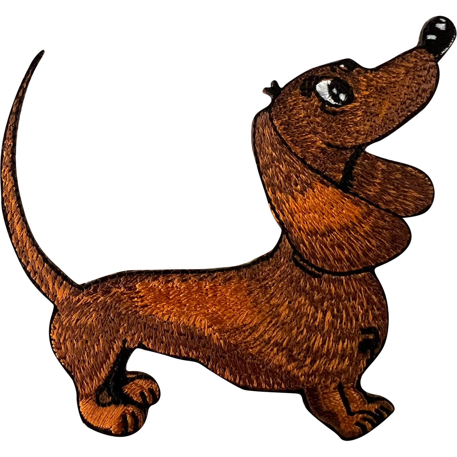 Sausage Dog Patch Iron Sew On Clothes Jumper Coat Dachshund Embroidered Badge