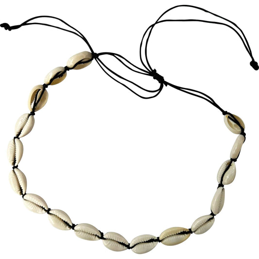 Sea Shell Necklace Choker Black Cord Chain Womens Mens Girls Boys Mans Jewellery