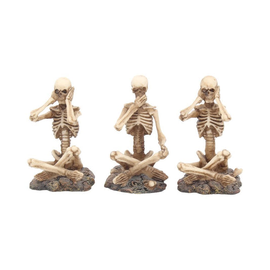See No, Hear No, Speak No Three Wise Skeletons Figurines