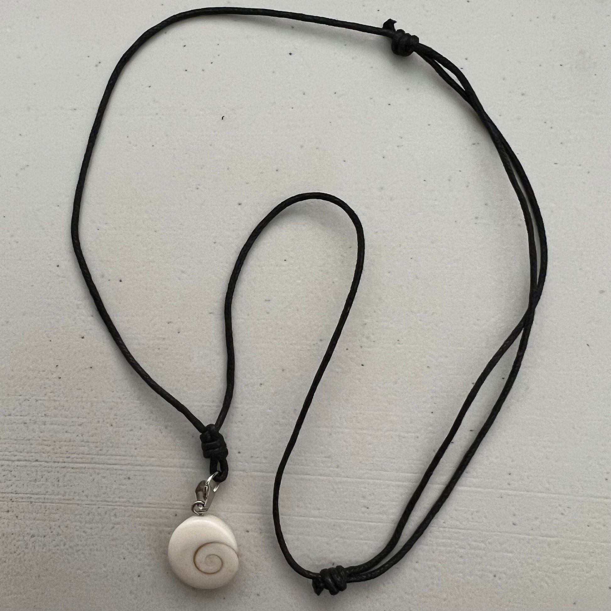 Shiva Eye Shell Pendant Black Cord Necklace Chain Mens Womens Boy Girl Jewellery