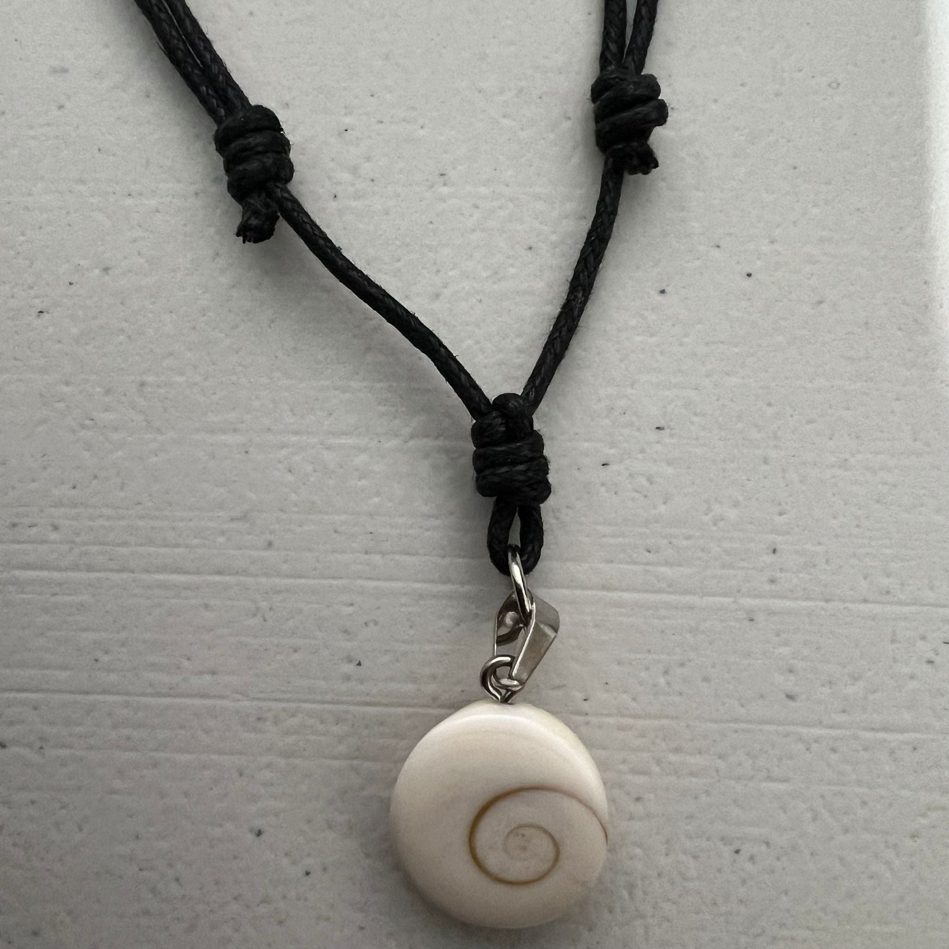 Shiva Eye Shell Pendant Black Cord Necklace Chain Mens Womens Boy Girl Jewellery
