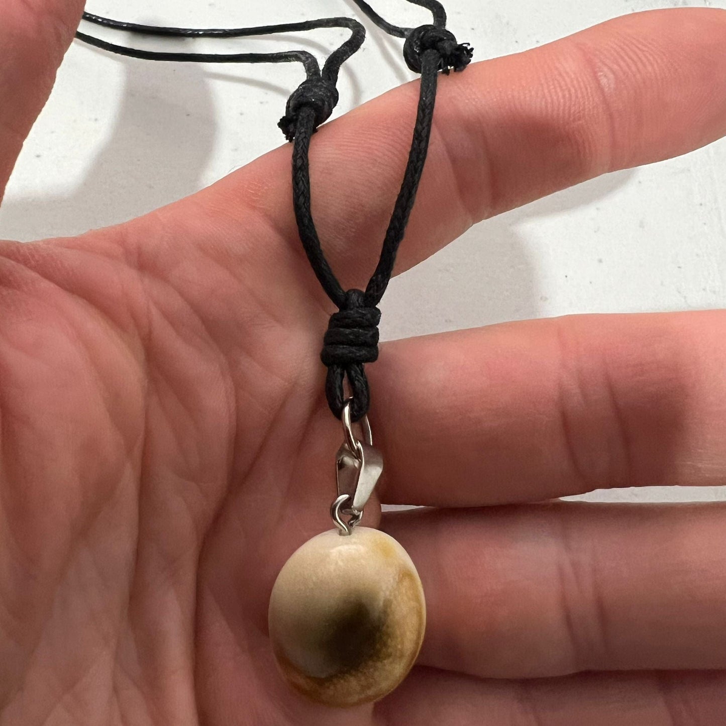 Shiva Eye Shell Pendant Black Cord Necklace Chain Mens Womens Boy Girl Jewellery