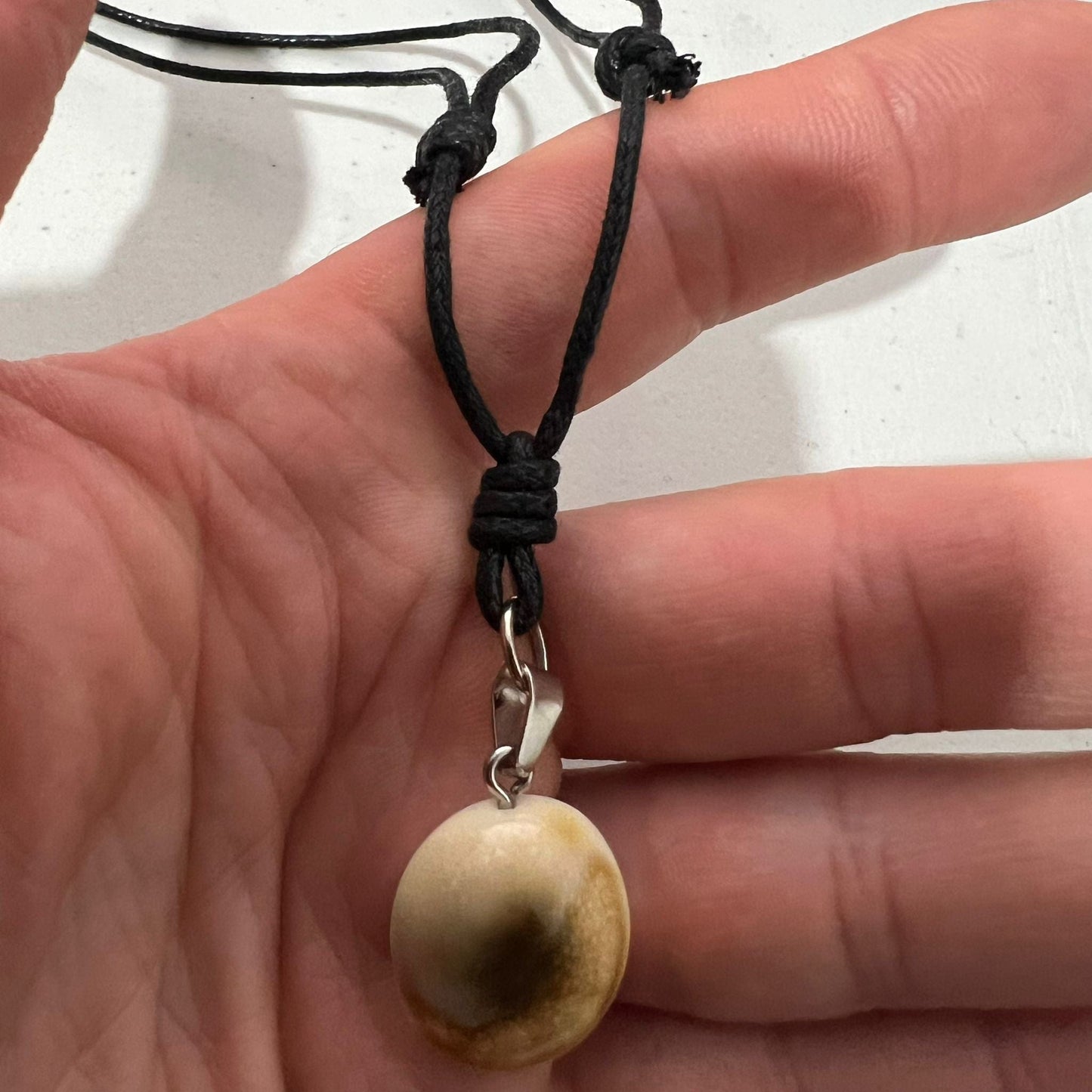 Shiva Eye Shell Pendant Black Cord Necklace Chain Mens Womens Boy Girl Jewellery