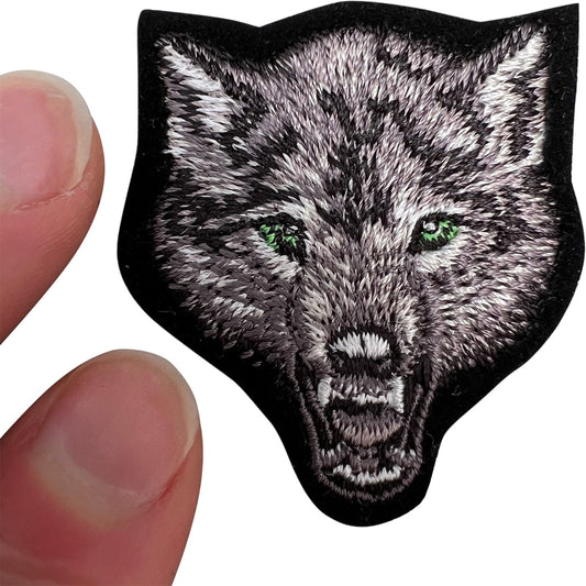 Small Wolf Patch Iron Sew On Clothes Cap Bag Animal Embroidery Embroidered Badge