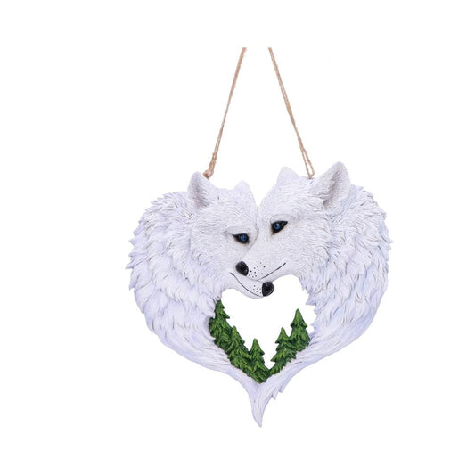 Snow in Love Wolf Lovers Hanging Ornament 20cm