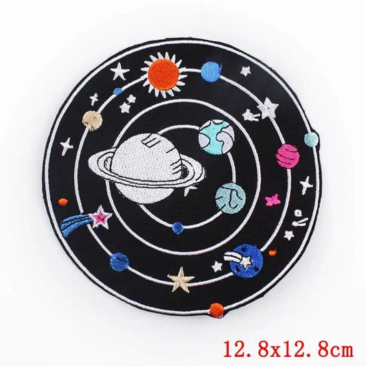 Solar System Iron On Clothes Patch NASA Space Planets Star Sun Earth Moon Sci Fi