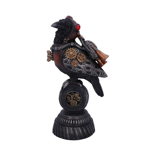 Steampunk Rivet Raven Mechanical Bird Figurine