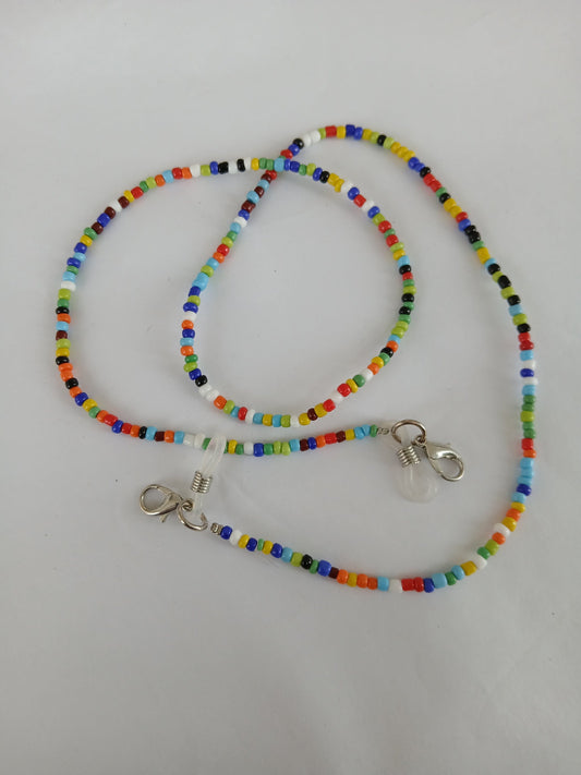 Sunglasses colourful bright beads chain glasses strap and accessories