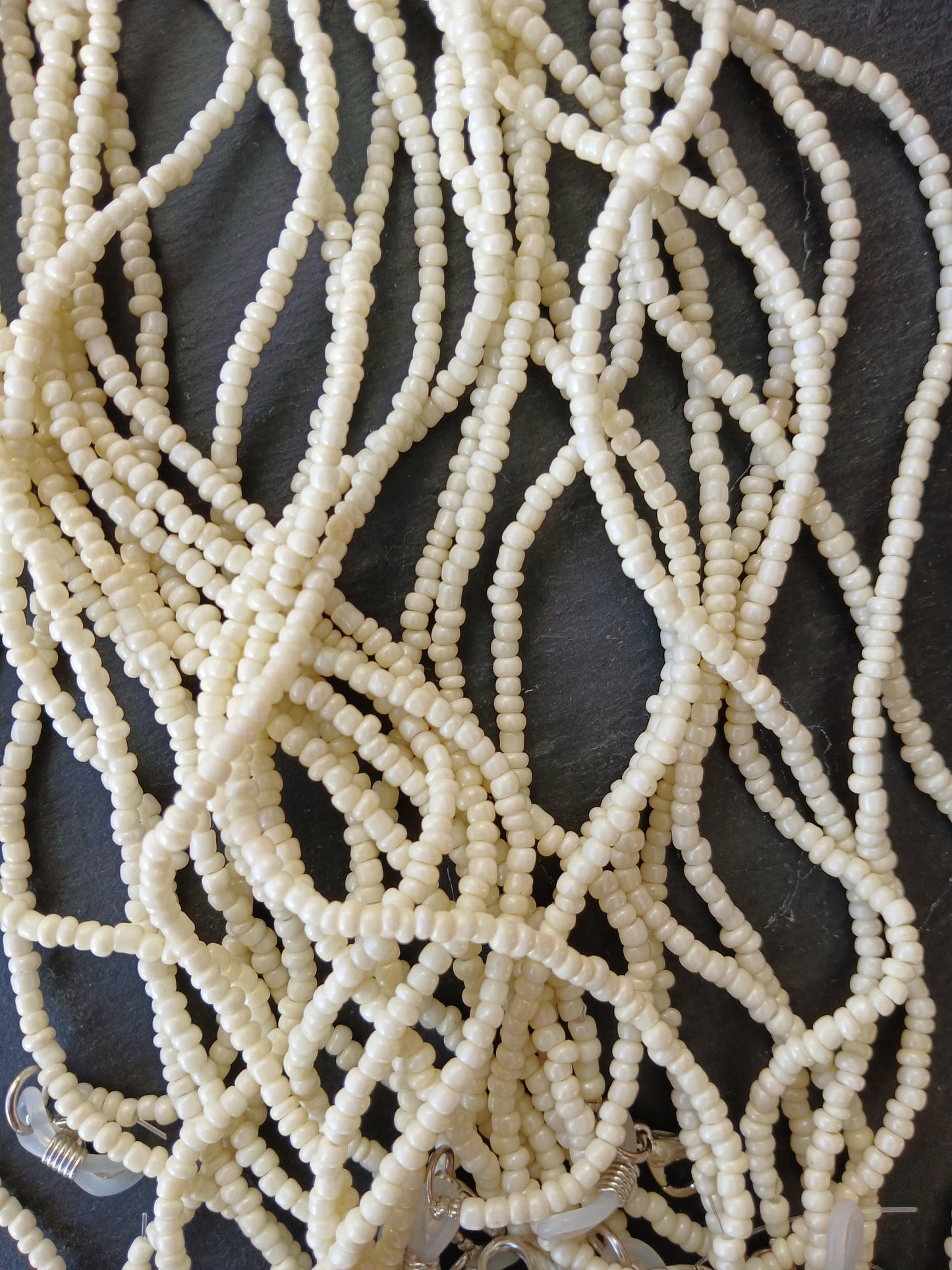 Sunglasses White beads chain glasses strap and accessories