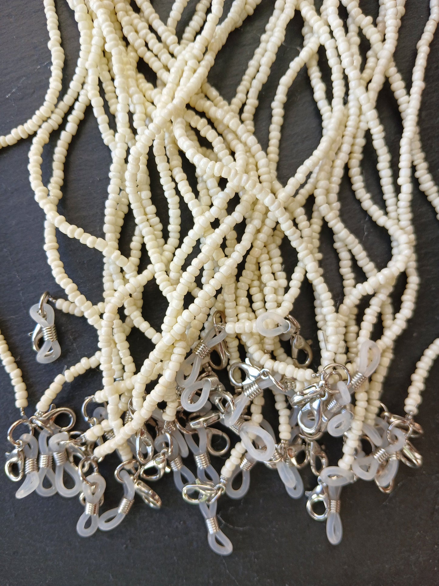 Sunglasses White beads chain glasses strap and accessories