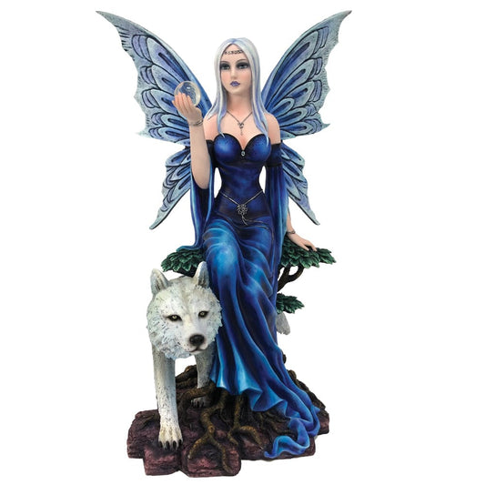 Talanoa Blue Fairy and White Wolf Companion Figurine
