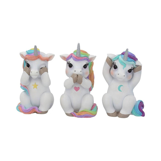 Three Wise Cutiecorns Ornament Cute Unicorn Figurine Set