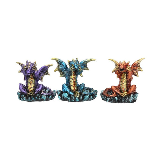Three Wise Dragon Figurines