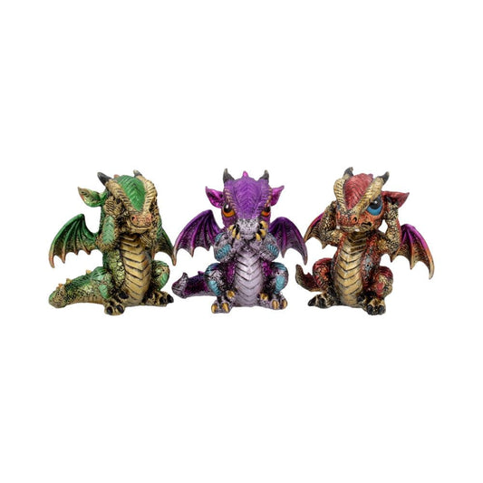 Three Wiselings Figurines Dragon Dragonling Ornaments