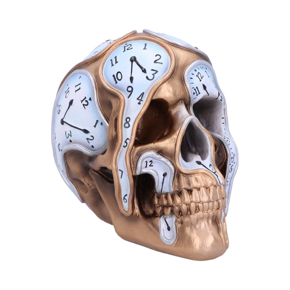 Time Goes By Clock Skull 17.5cm