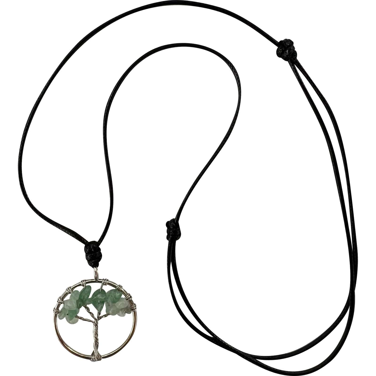 Tree Of Life Green Aventurine Quartz Crystal Pendant Necklace Chain Jewellery