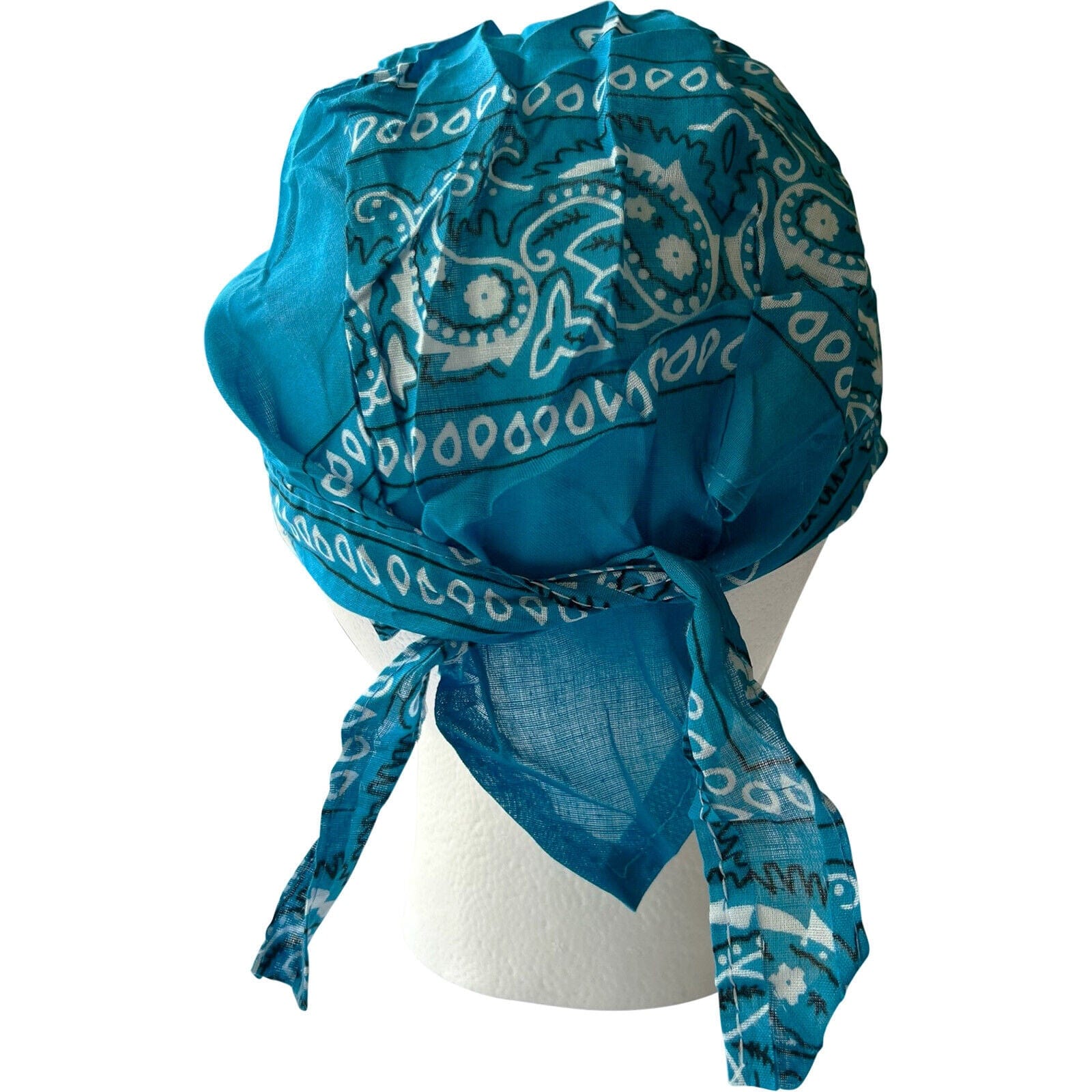 Turquoise Blue Bandana Zandana Hairband Headband Headscarf Durag Scarf Hat Cap