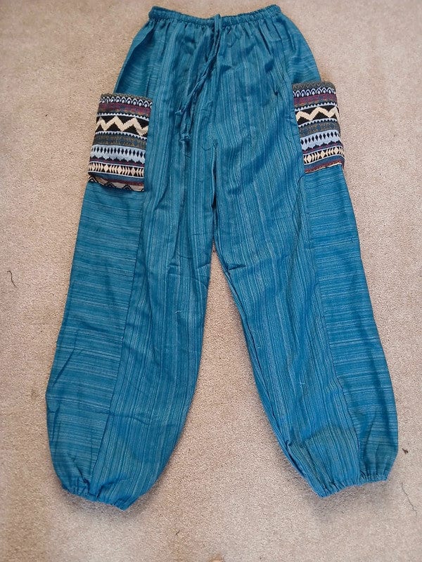 Turquoise Green Blue Harem Pants Summer Holiday Travel Ladies Mens Thai Trousers