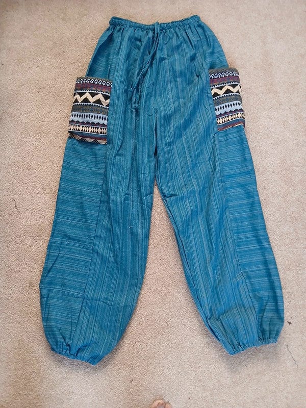 Turquoise Green Blue Harem Pants Summer Holiday Travel Ladies Mens Thai Trousers