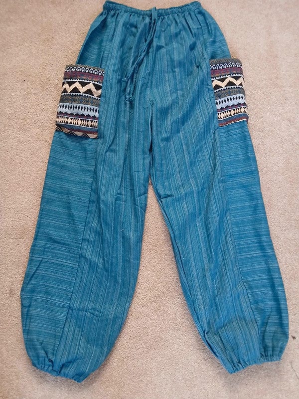 Turquoise Green Blue Harem Pants Summer Holiday Travel Ladies Mens Thai Trousers