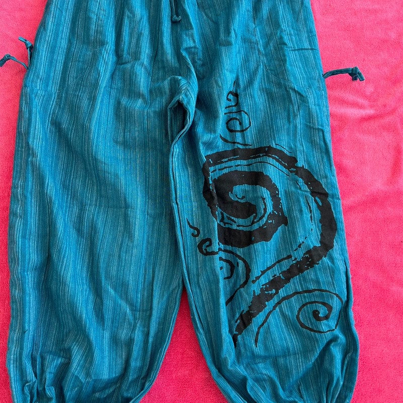 Turquoise Green Harem Pants Wide Leg Genie Baggy Aladdin Hippie Thai Trousers