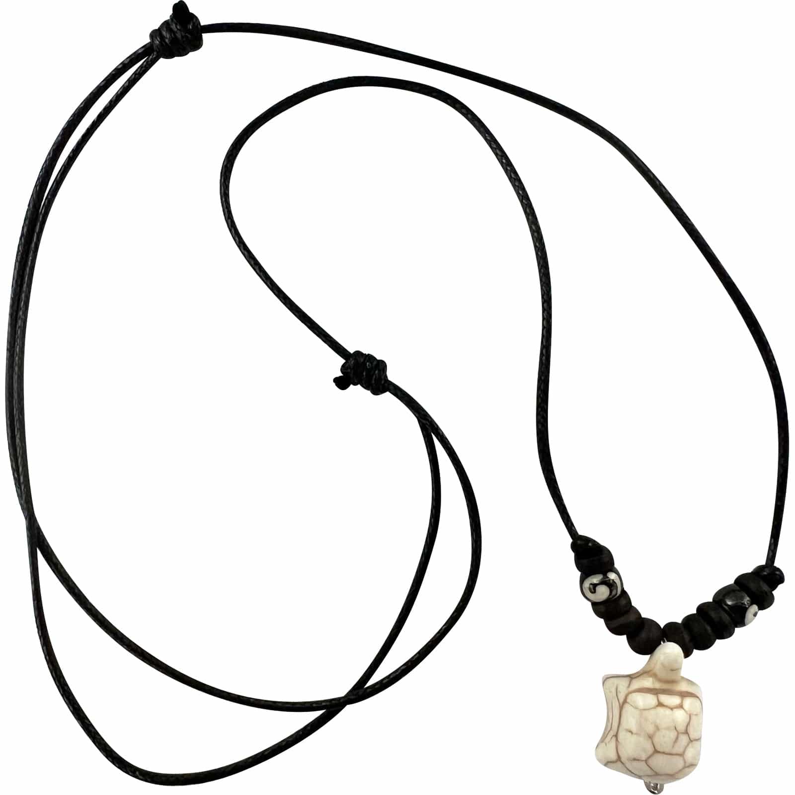 Turtle Tortoise Pendant Necklace Wood Beads Chain Mens Womens Girl Boy Jewellery