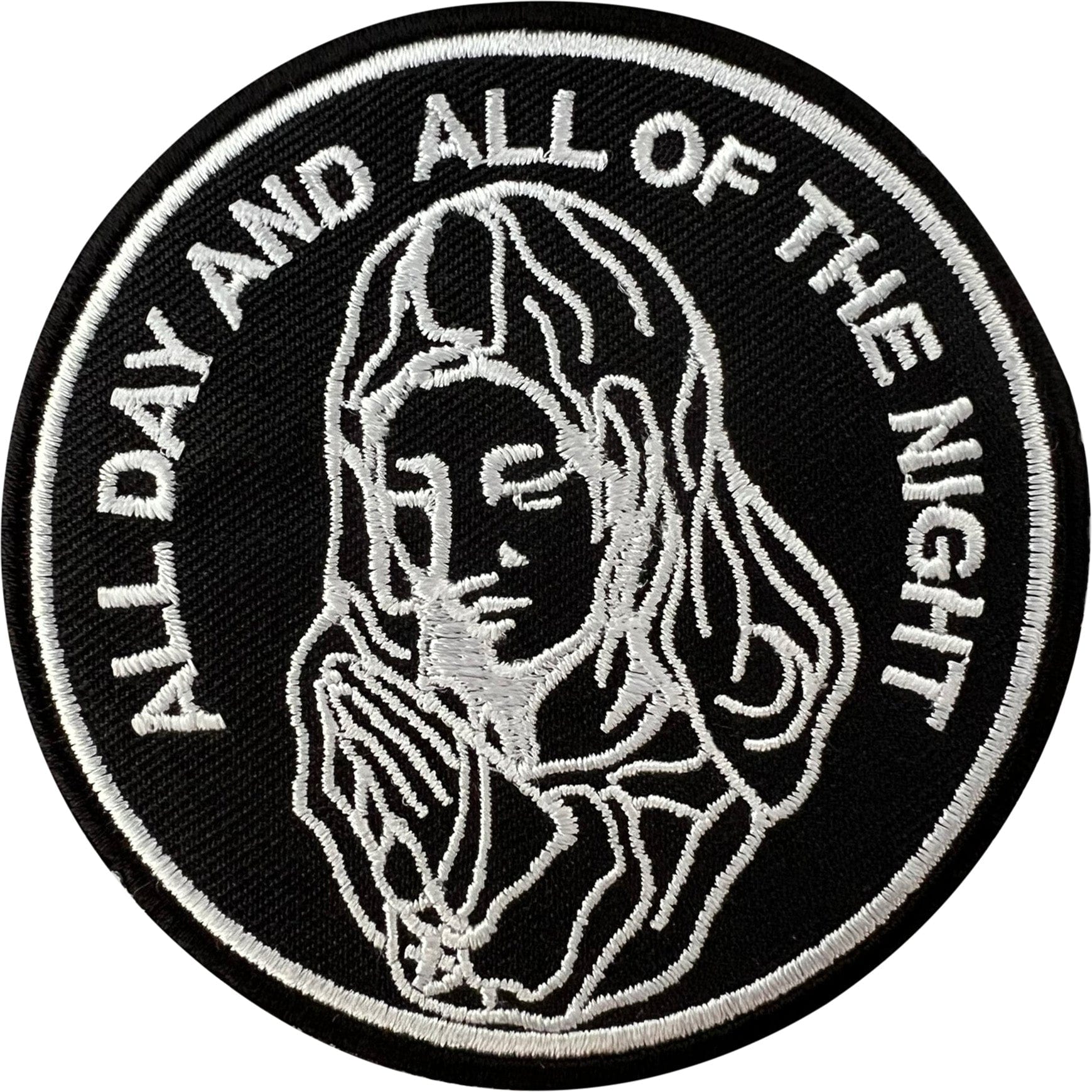 Virgin Mary Praying Patch Iron Sew On Prayer Rosary Beads Cross Embroidery Badge