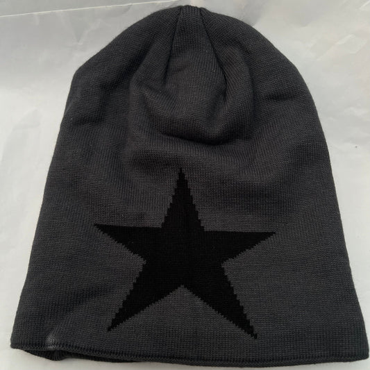 Warm Winter Beanie hat Insulated Thermal lined Comfort hat Star Grey Hat