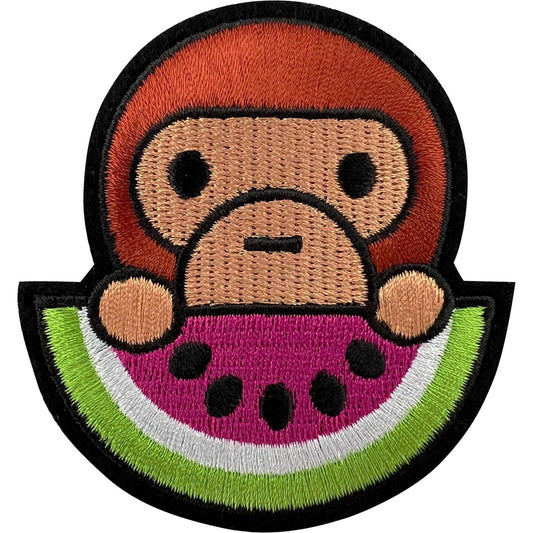 Watermelon Monkey Patch Iron Sew On Clothes Denim Jacket Shirt Embroidered Badge